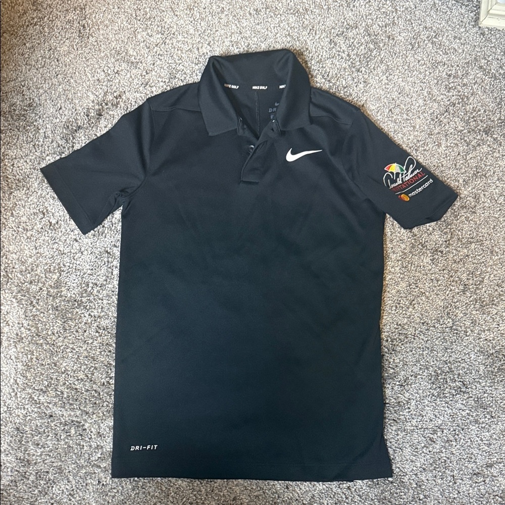 Nike Kid’s Golf Black Polo Embroidered Patch “Arnold Palmer Invitational” Size S